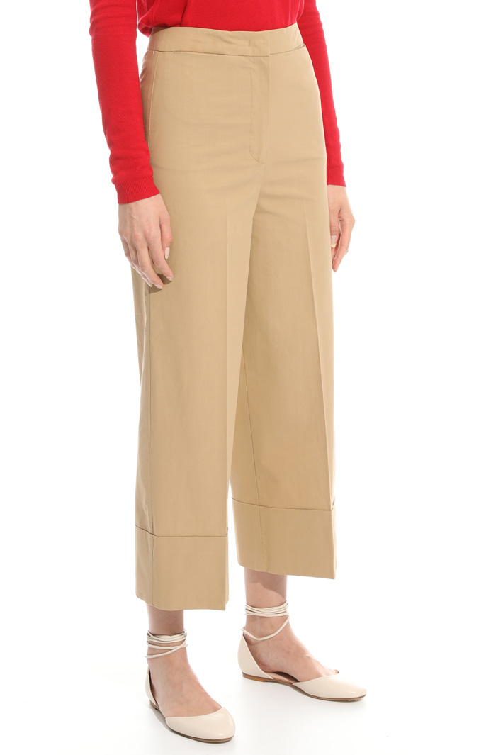 Pantalone cropped in popeline Fashion Market Pantalone cropped in popeline Fashion Market