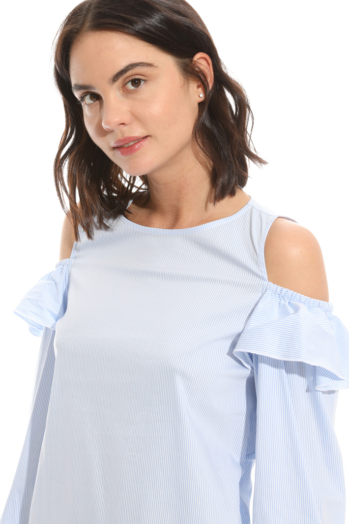 Top in popeline con balze Fashion Market Top in popeline con balze Fashion Market