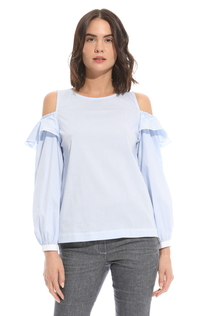 Top in popeline con balze Fashion Market Top in popeline con balze Fashion Market