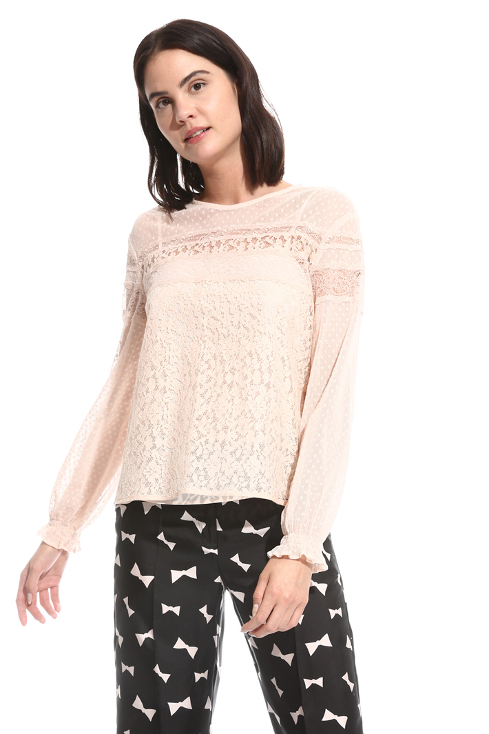 Blusa in tulle e pizzo Fashion Market Blusa in tulle e pizzo Fashion Market