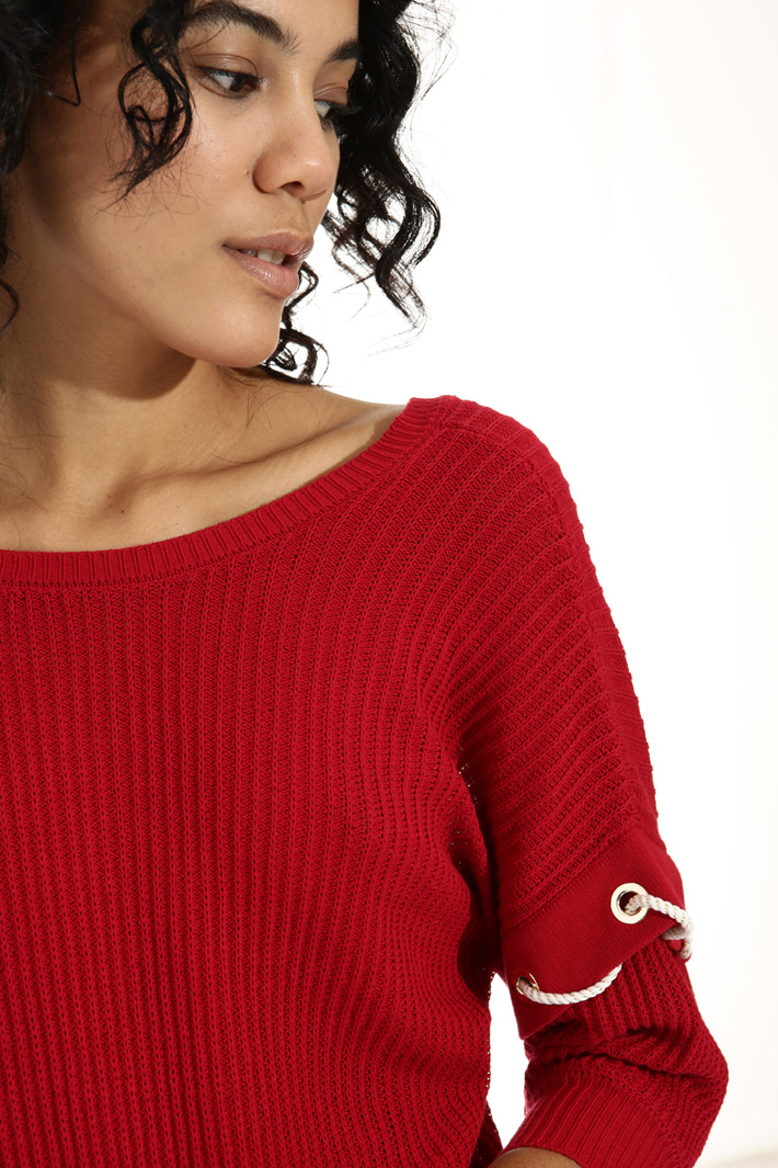 Maglia in cotone crepe a coste Fashion Market Maglia in cotone crepe a coste Fashion Market