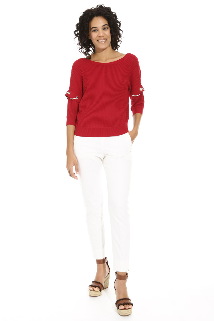 Maglia in cotone crepe a coste Fashion Market Maglia in cotone crepe a coste Fashion Market