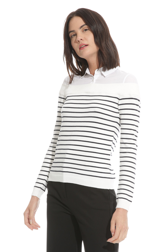 Maglia con carré in popeline Fashion Market Maglia con carré in popeline Fashion Market