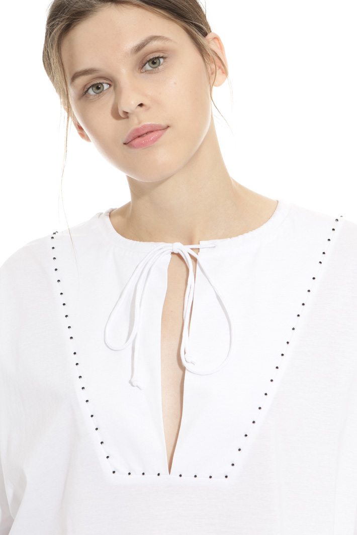 Casacca in cotone con perline Fashion Market Casacca in cotone con perline Fashion Market