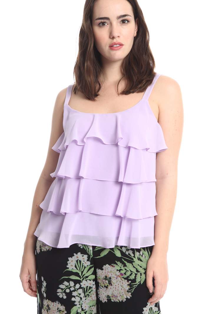 Top in georgette a balze Fashion Market Top in georgette a balze Fashion Market