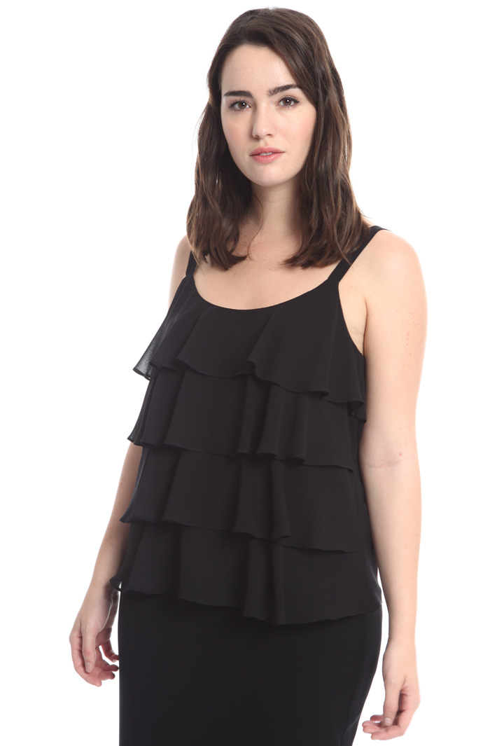 Top in georgette a balze Fashion Market Top in georgette a balze Fashion Market