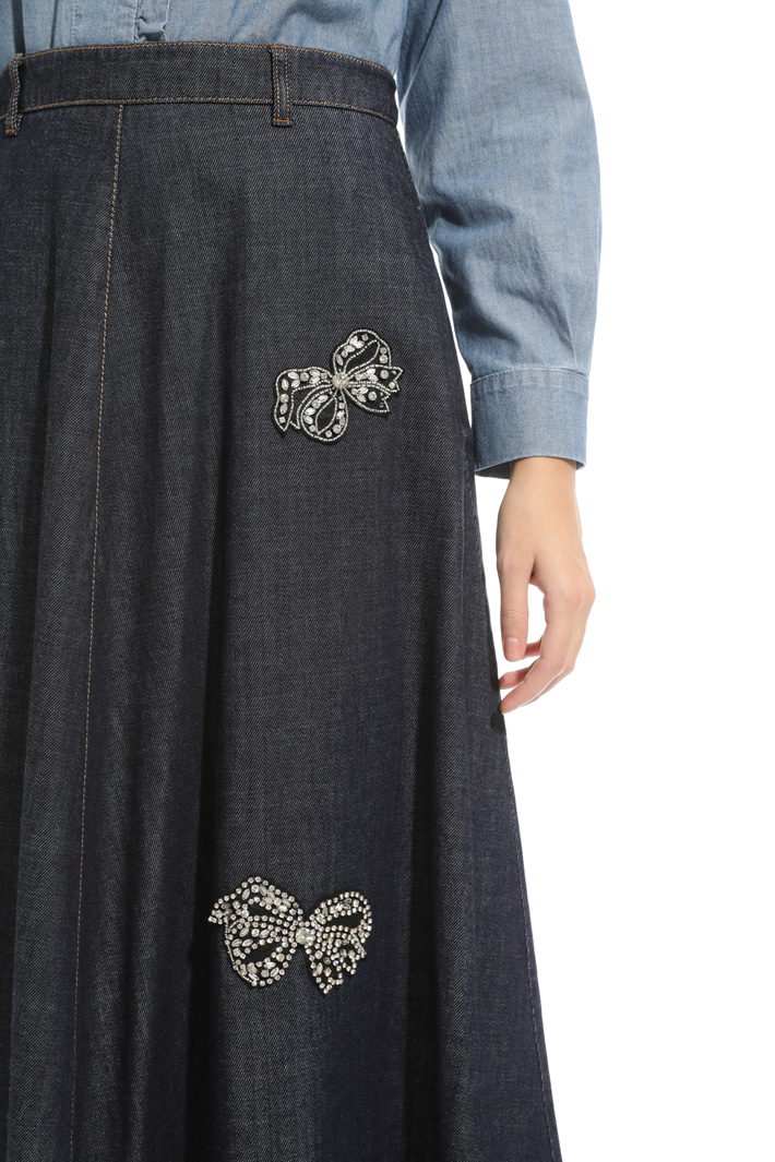 Gonna in denim con ricami Fashion Market Gonna in denim con ricami Fashion Market
