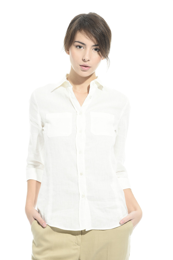 Camicia in lino con taschini Fashion Market Camicia in lino con taschini Fashion Market