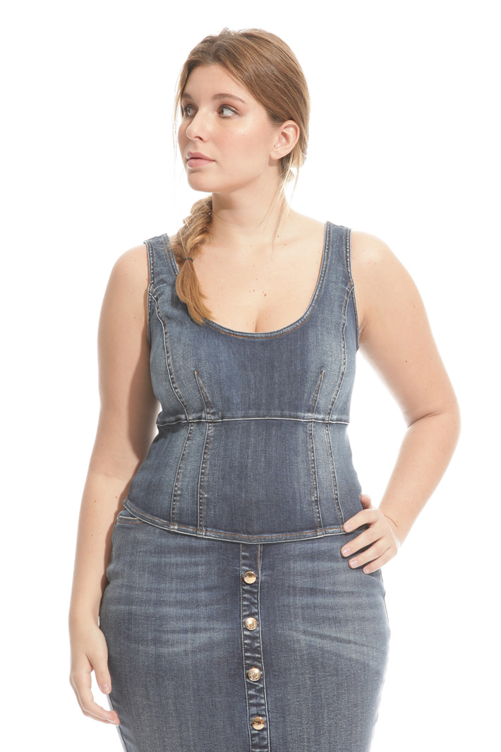 Top corto in denim Fashion Market Top corto in denim Fashion Market