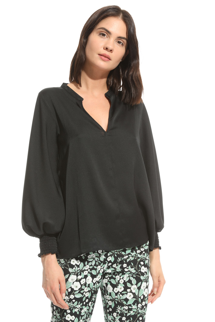 Blusa con polsini punto smock Fashion Market Blusa con polsini punto smock Fashion Market