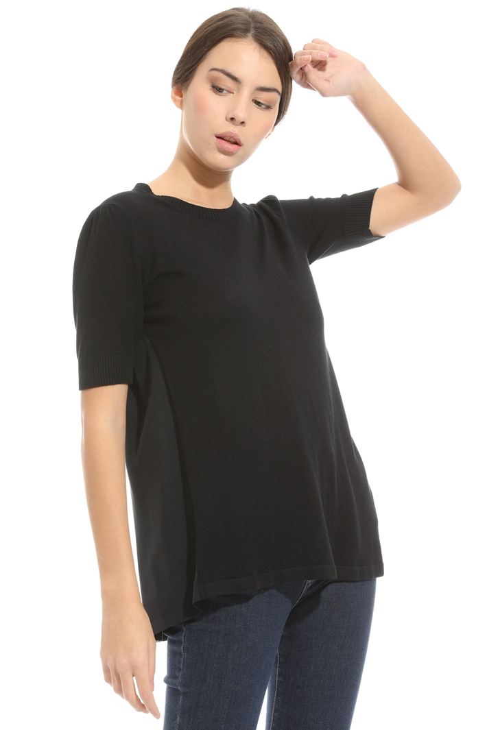 Maglia con pannello in seta Fashion Market Maglia con pannello in seta Fashion Market