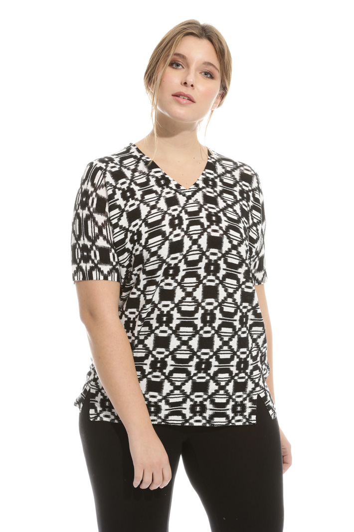 Maglia in puro lino stampato Fashion Market Maglia in puro lino stampato Fashion Market