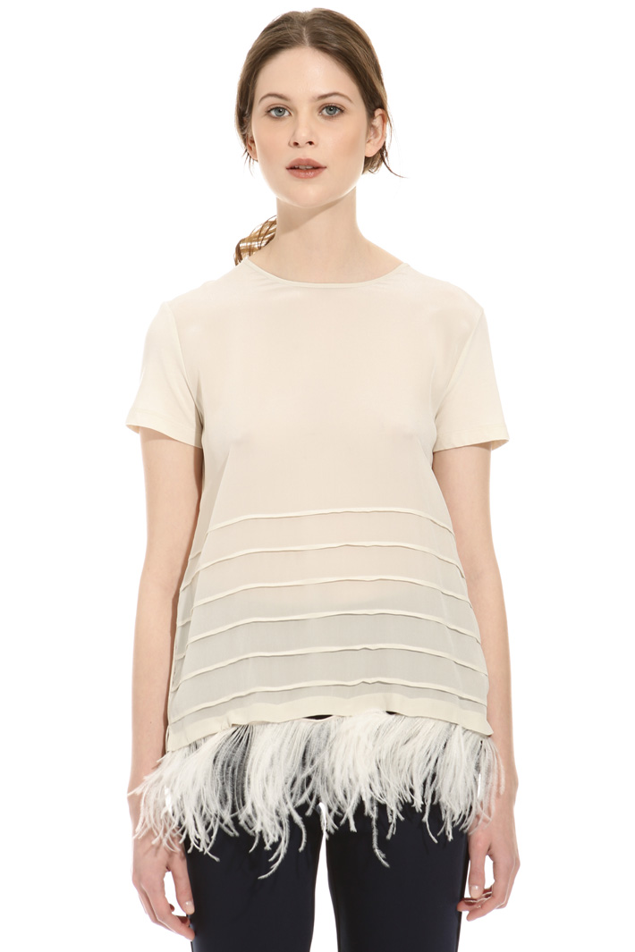 Top con piume staccabili Fashion Market Top con piume staccabili Fashion Market