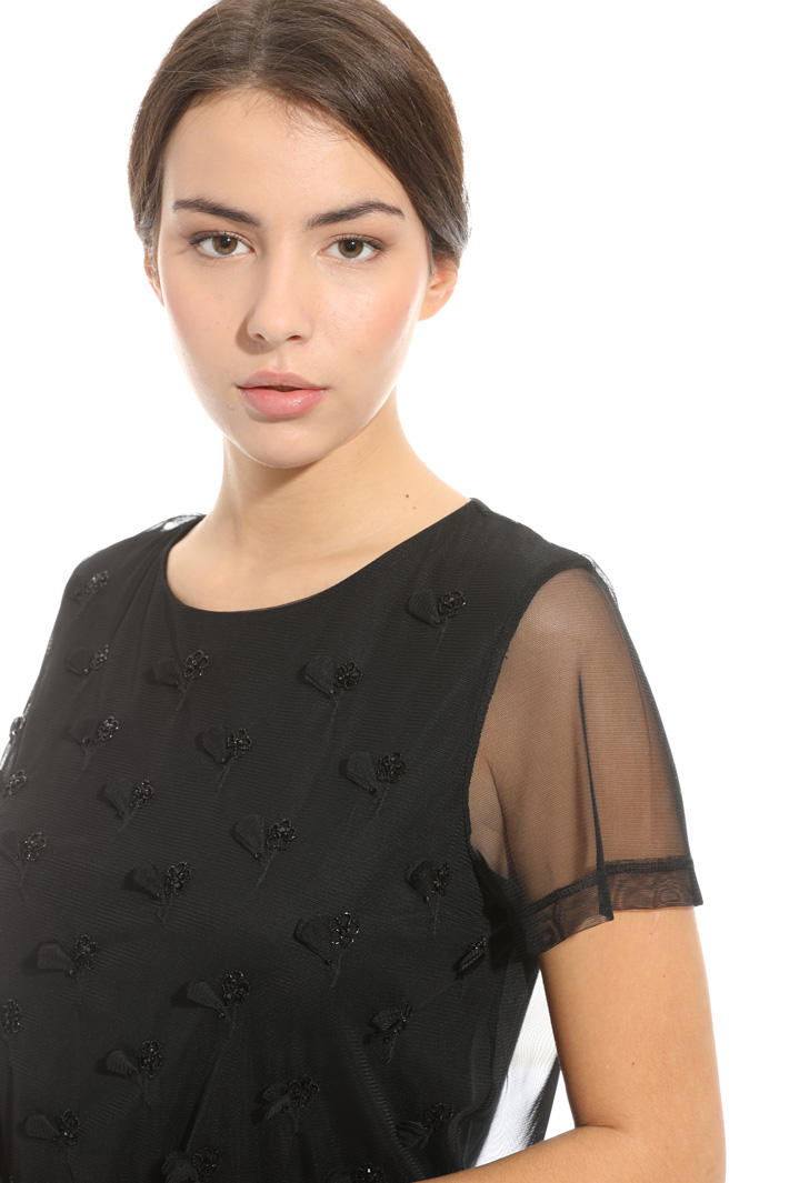 Top in tulle con ricami Fashion Market Top in tulle con ricami Fashion Market