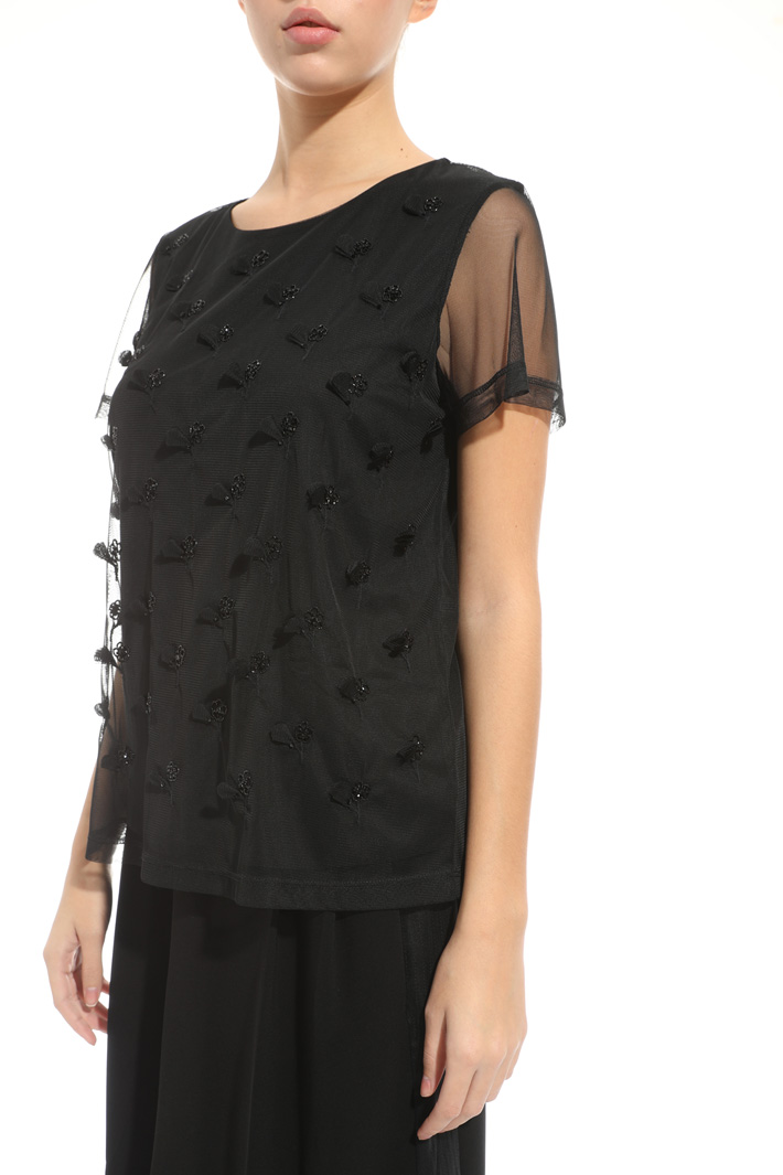Top in tulle con ricami Fashion Market Top in tulle con ricami Fashion Market