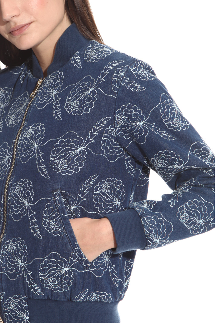 Bomber in denim con ricamo Fashion Market Bomber in denim con ricamo Fashion Market
