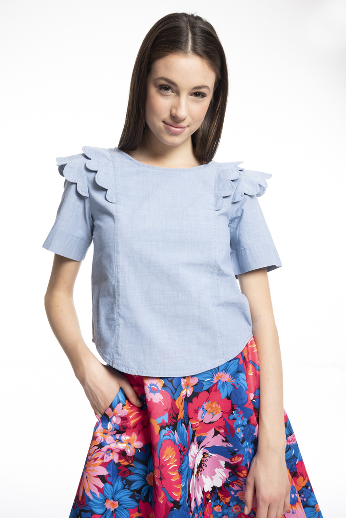 Casacca in chambray di cotone Fashion Market Casacca in chambray di cotone Fashion Market