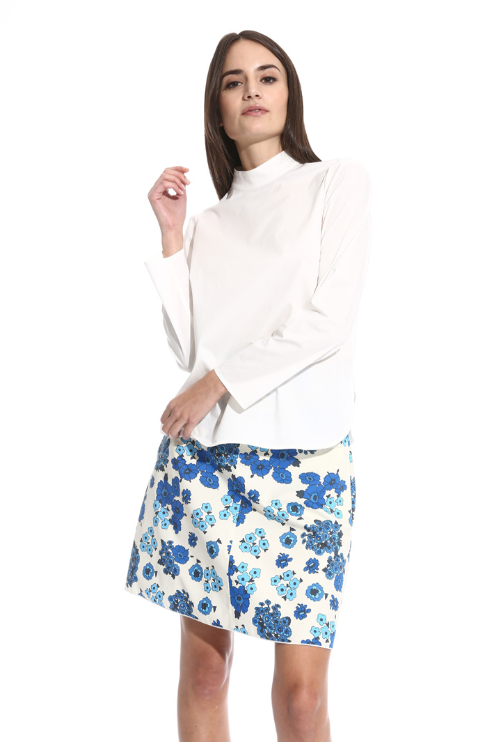Blusa in popeline e jersey Fashion Market Blusa in popeline e jersey Fashion Market