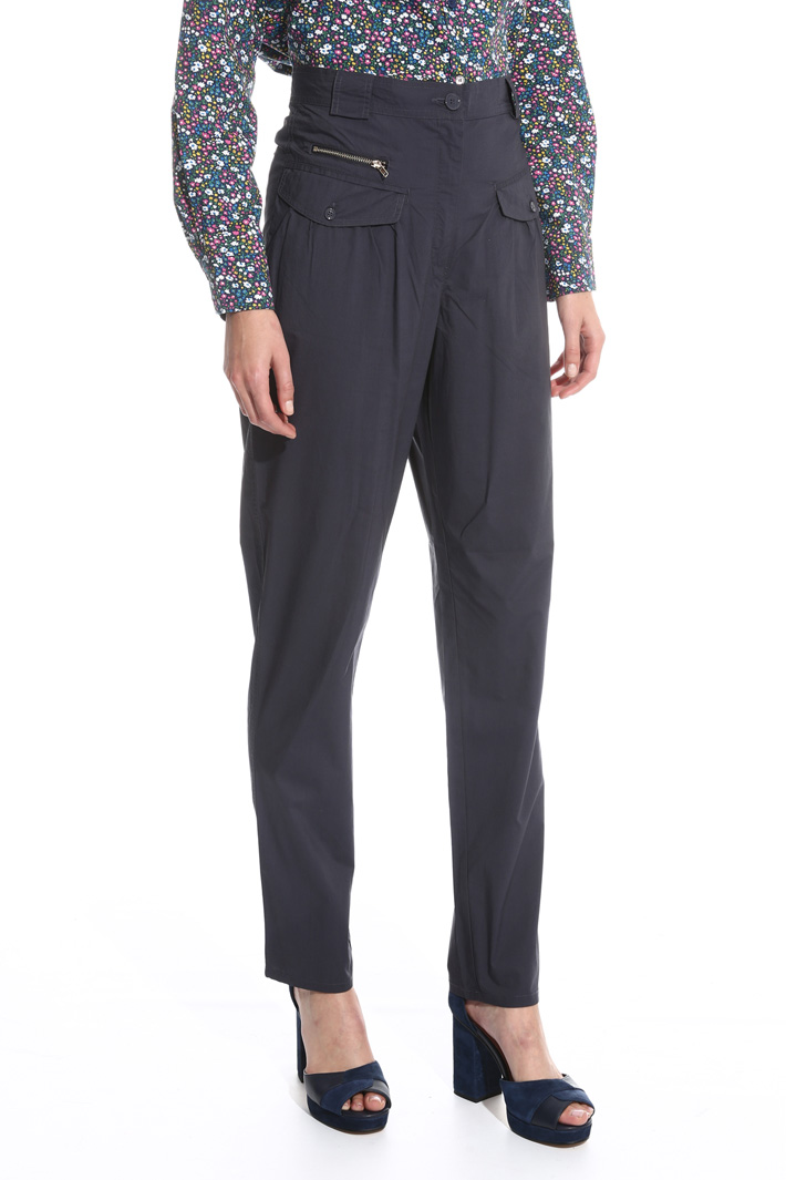 Pantalone carrot in popeline Fashion Market Pantalone carrot in popeline Fashion Market
