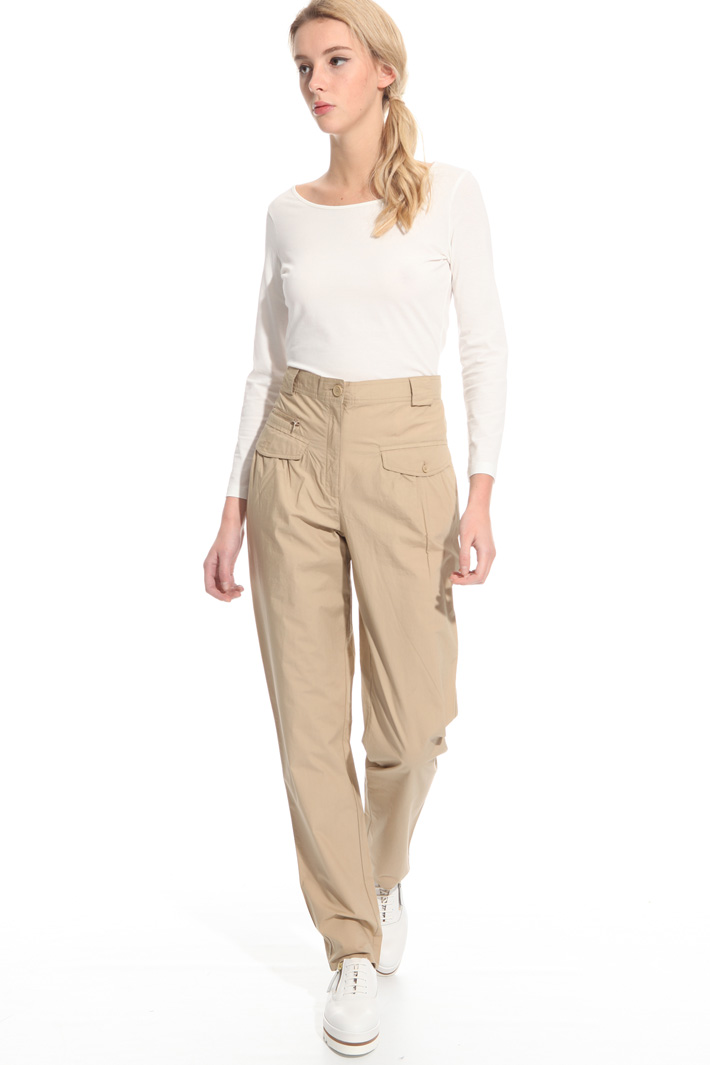 Pantalone carrot in popeline Fashion Market Pantalone carrot in popeline Fashion Market