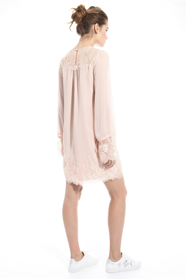 Abito in georgette con pizzo Fashion Market Abito in georgette con pizzo Fashion Market