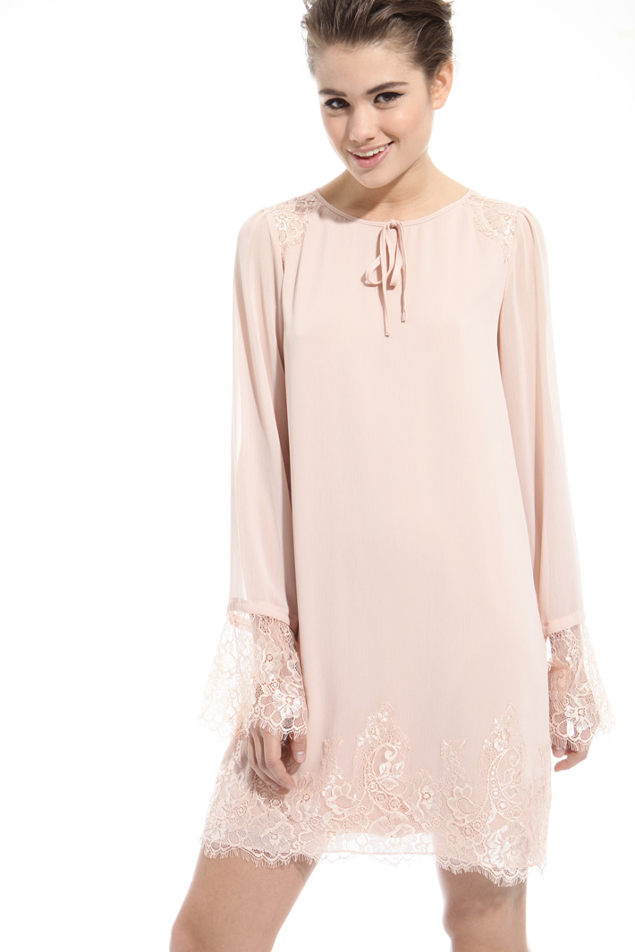 Abito in georgette con pizzo Fashion Market Abito in georgette con pizzo Fashion Market