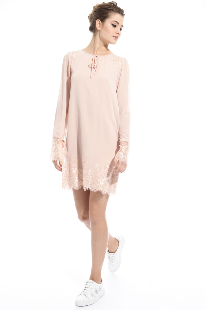 Abito in georgette con pizzo Fashion Market Abito in georgette con pizzo Fashion Market