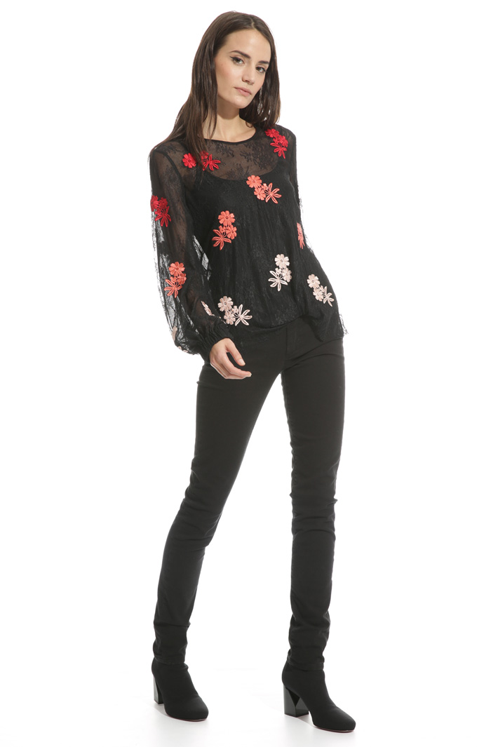 Blusa in tulle stretch Fashion Market Blusa in tulle stretch Fashion Market