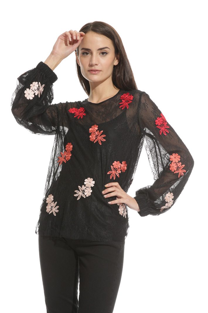 Blusa in tulle stretch Fashion Market Blusa in tulle stretch Fashion Market