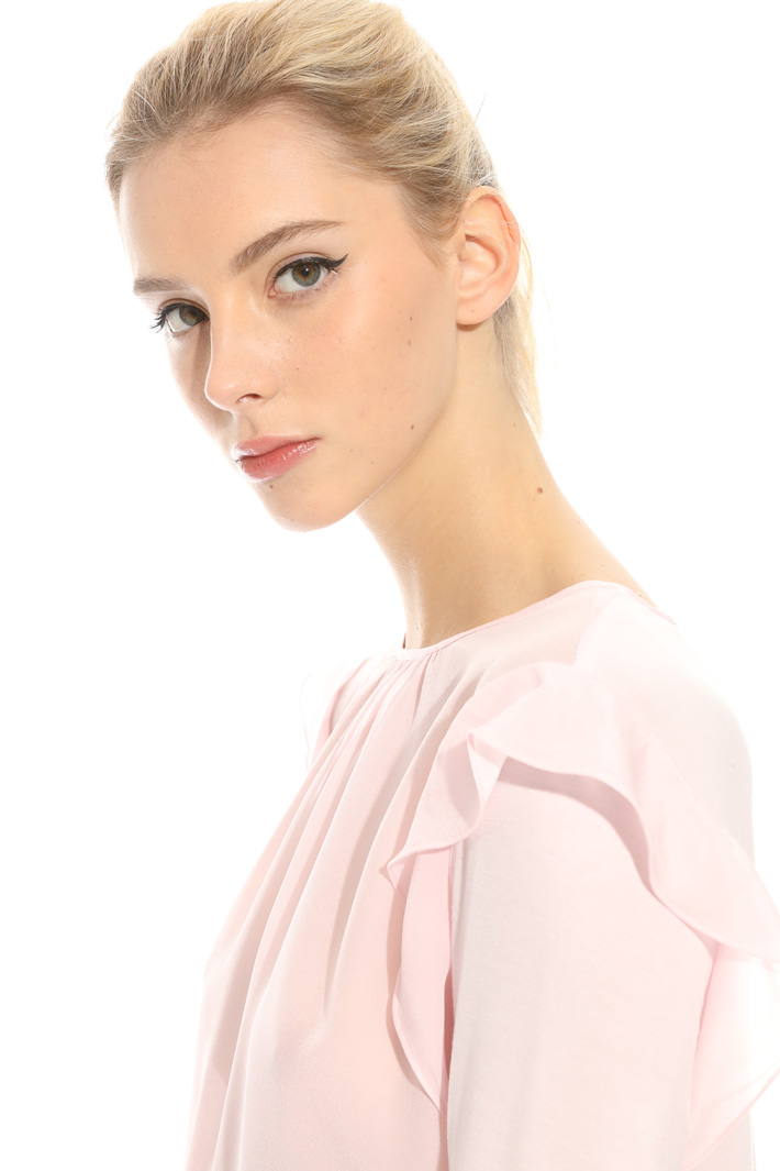 Top in jersey e crepe Fashion Market Top in jersey e crepe Fashion Market