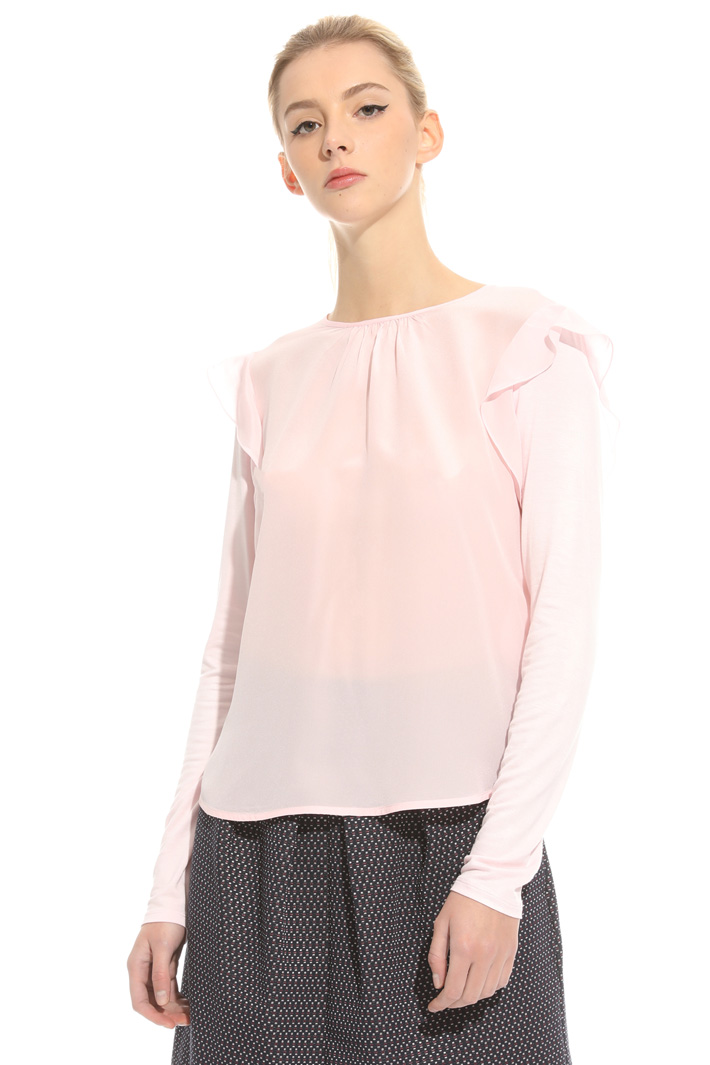 Top in jersey e crepe Fashion Market Top in jersey e crepe Fashion Market