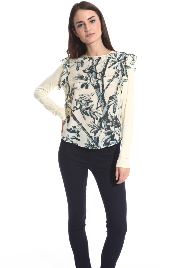 Top in jersey e crepe Fashion Market Top in jersey e crepe Fashion Market