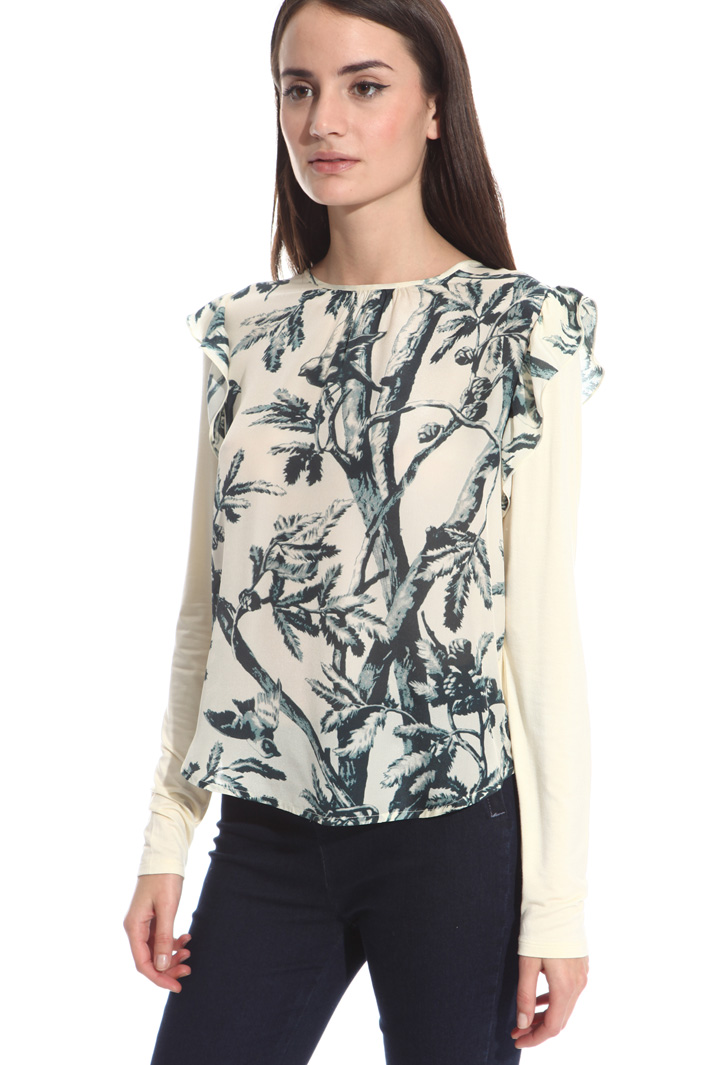 Top in jersey e crepe Fashion Market Top in jersey e crepe Fashion Market