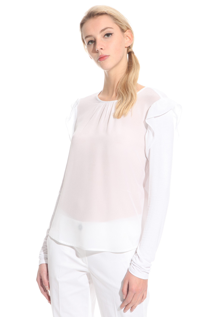 Top in jersey e crepe Fashion Market Top in jersey e crepe Fashion Market