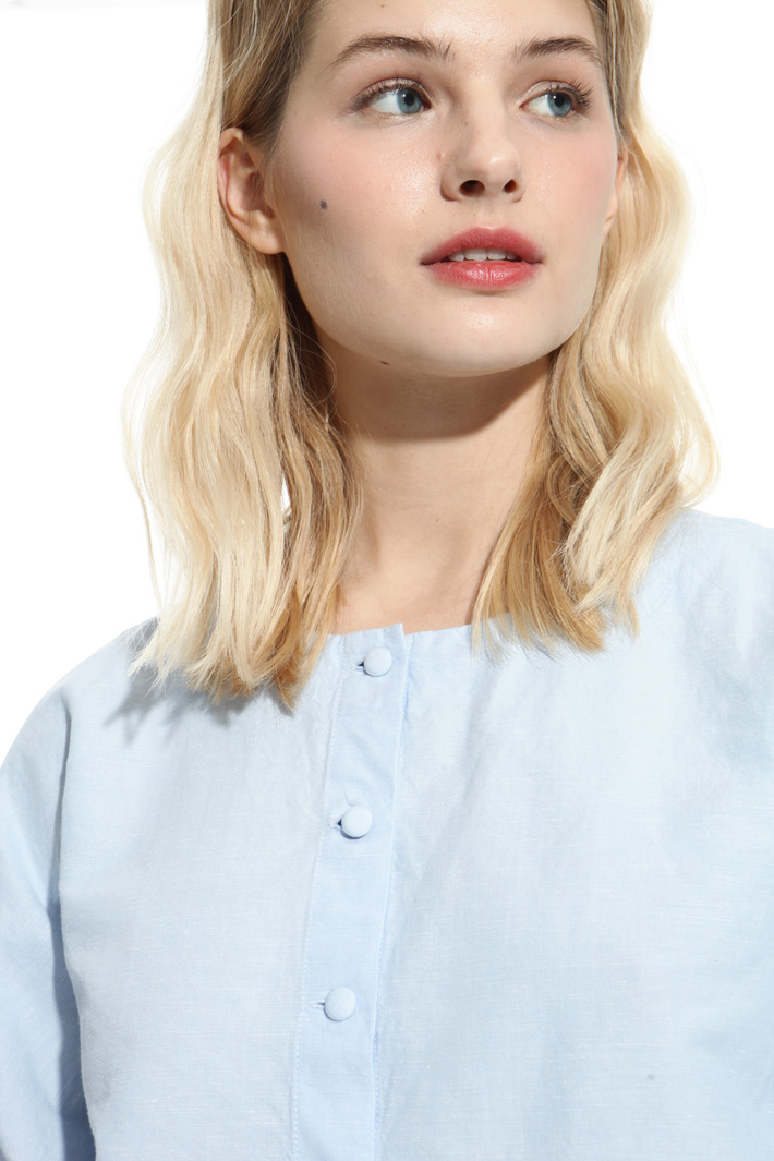 Blusa in chambray di lino Fashion Market Blusa in chambray di lino Fashion Market