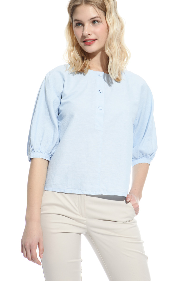Blusa in chambray di lino Fashion Market Blusa in chambray di lino Fashion Market