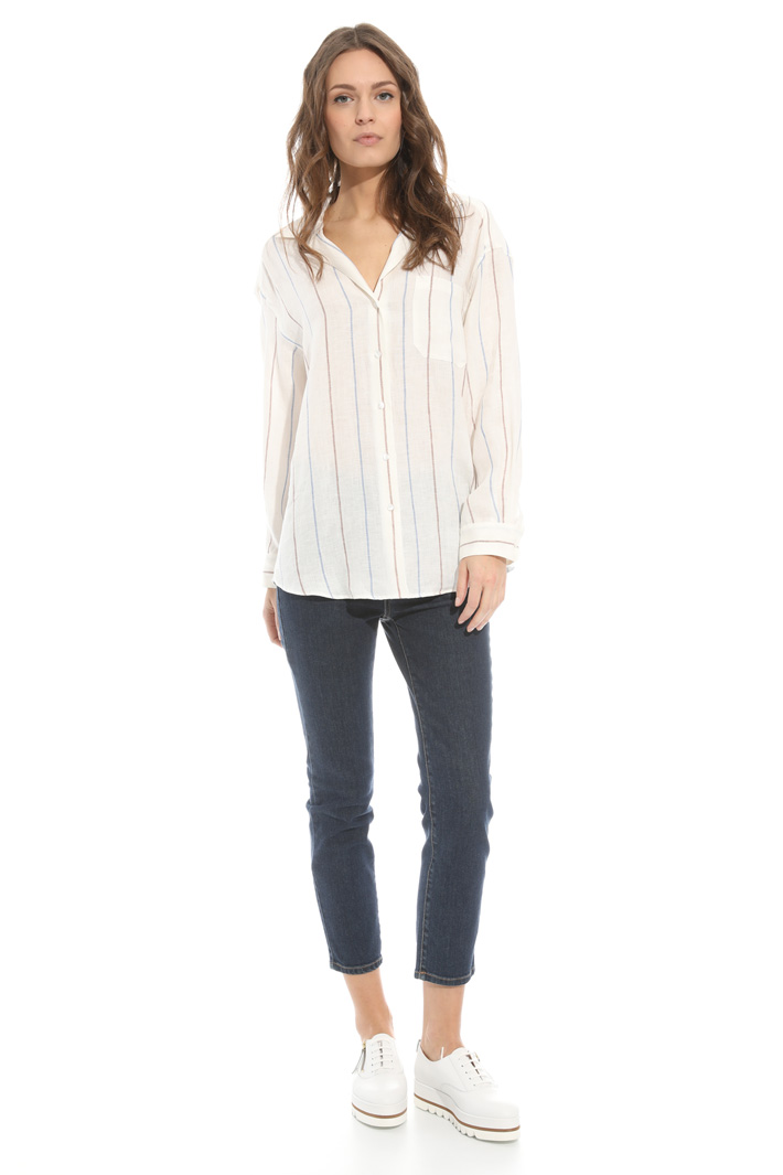 Camicia in lino tinto filo Fashion Market Camicia in lino tinto filo Fashion Market