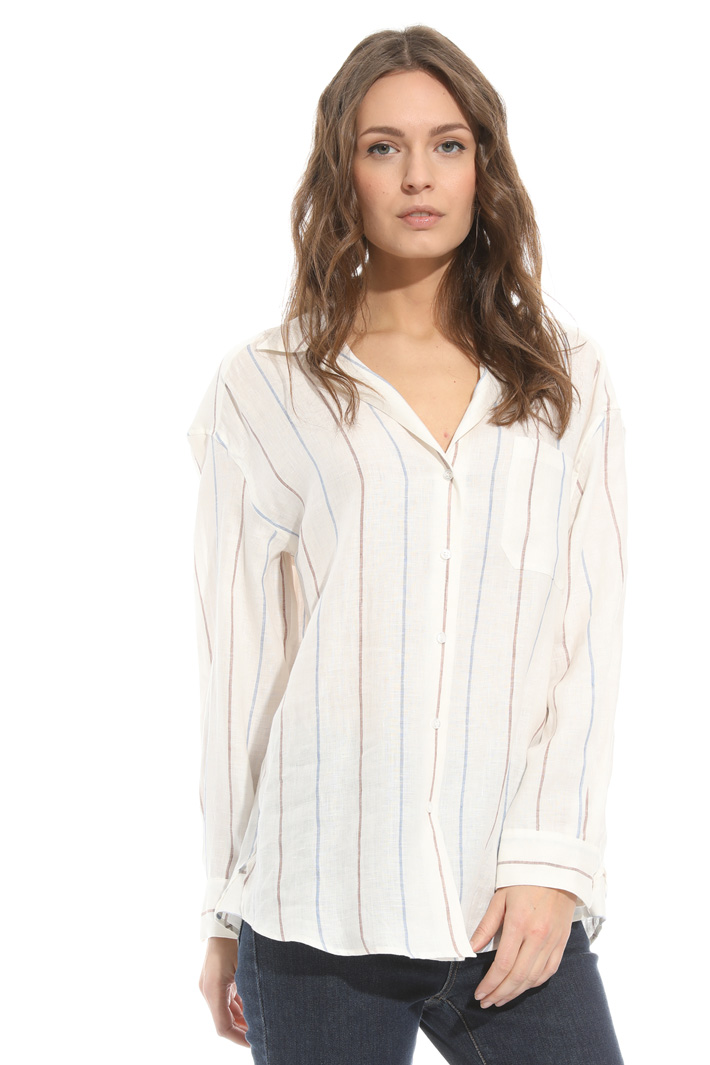 Camicia in lino tinto filo Fashion Market Camicia in lino tinto filo Fashion Market