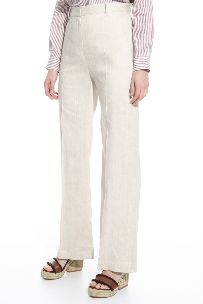 Pantalone in lino linea dritta Fashion Market Pantalone in lino linea dritta Fashion Market