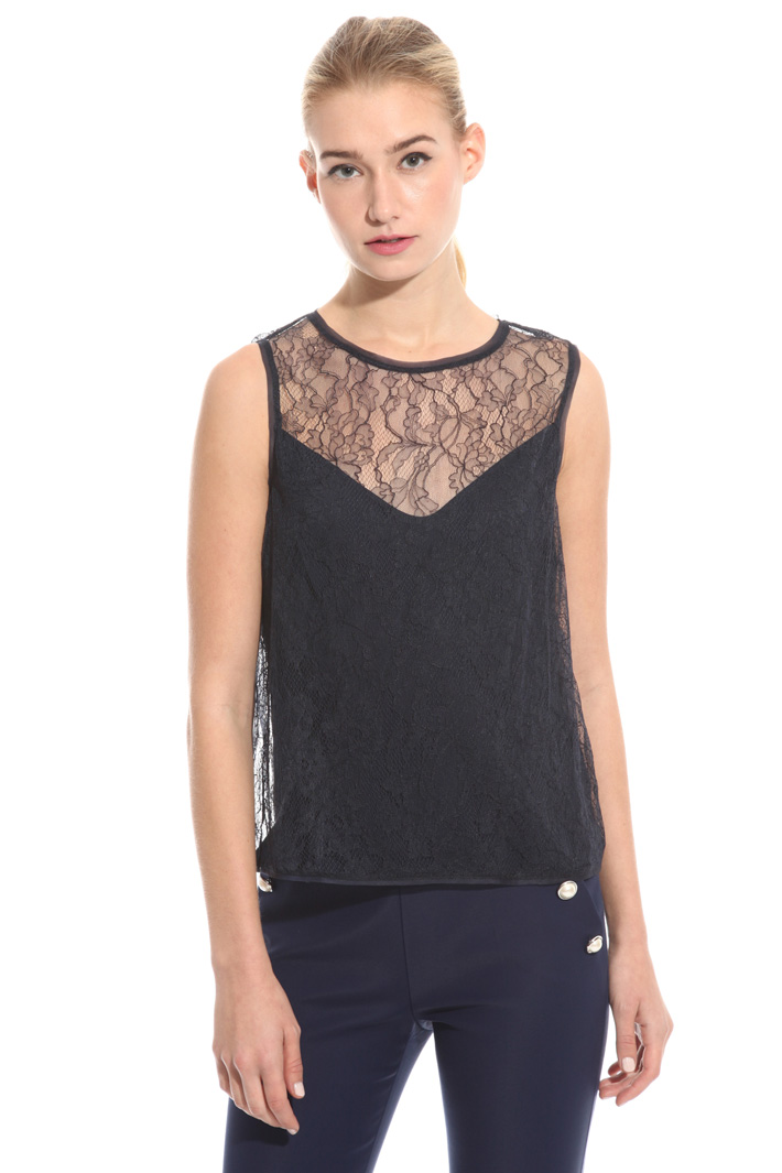 Top in pizzo chantilly Fashion Market Top in pizzo chantilly Fashion Market