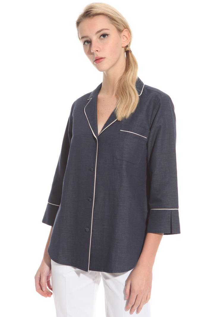Casacca in twill effetto denim Fashion Market Casacca in twill effetto denim Fashion Market