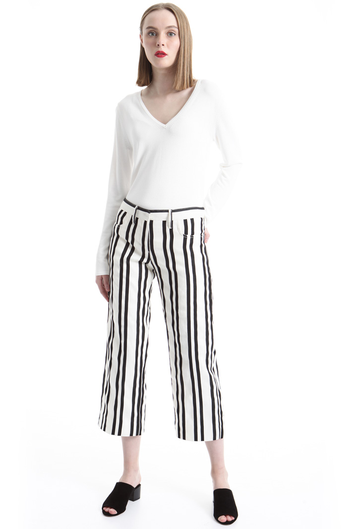 Pantalone in misto lino rigato Fashion Market Pantalone in misto lino rigato Fashion Market
