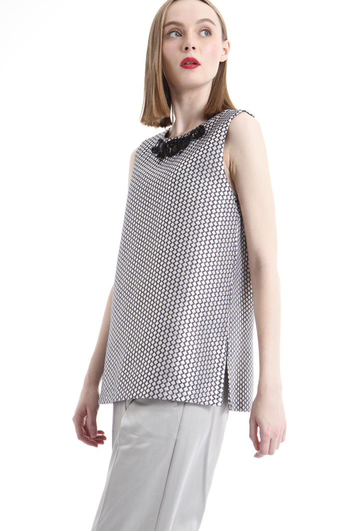 Top in jacquard con ricami Fashion Market Top in jacquard con ricami Fashion Market