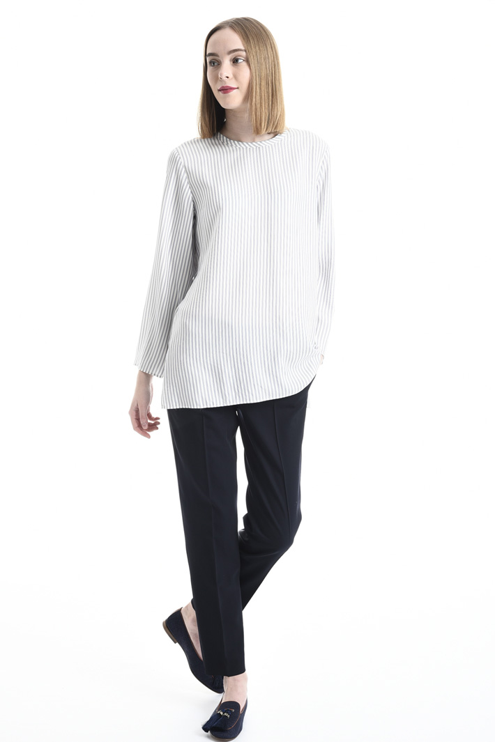 Blusa in seta stampata a righe Fashion Market Blusa in seta stampata a righe Fashion Market