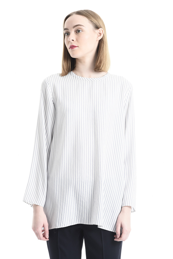 Blusa in seta stampata a righe Fashion Market Blusa in seta stampata a righe Fashion Market