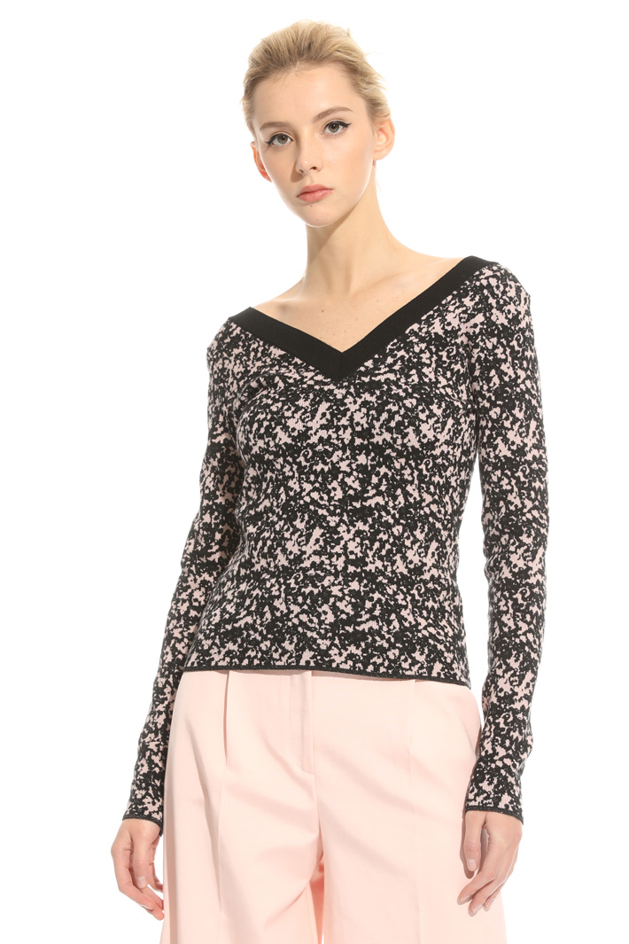 Maglia jacquard con scollo a V Fashion Market Maglia jacquard con scollo a V Fashion Market