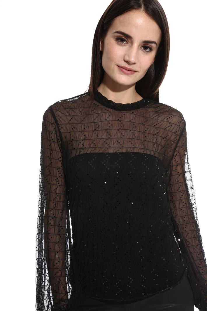 Top in tulle con paillettes Fashion Market Top in tulle con paillettes Fashion Market