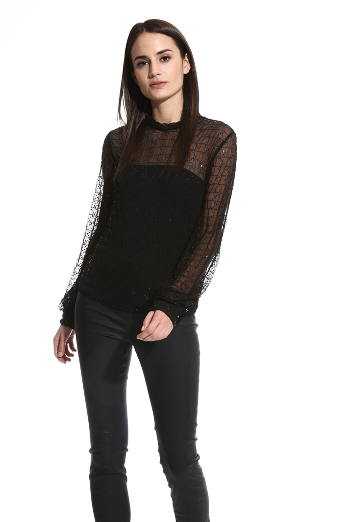 Top in tulle con paillettes Fashion Market Top in tulle con paillettes Fashion Market