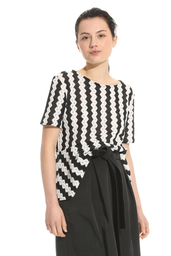 Blusa in jersey effetto pizzo Fashion Market Blusa in jersey effetto pizzo Fashion Market