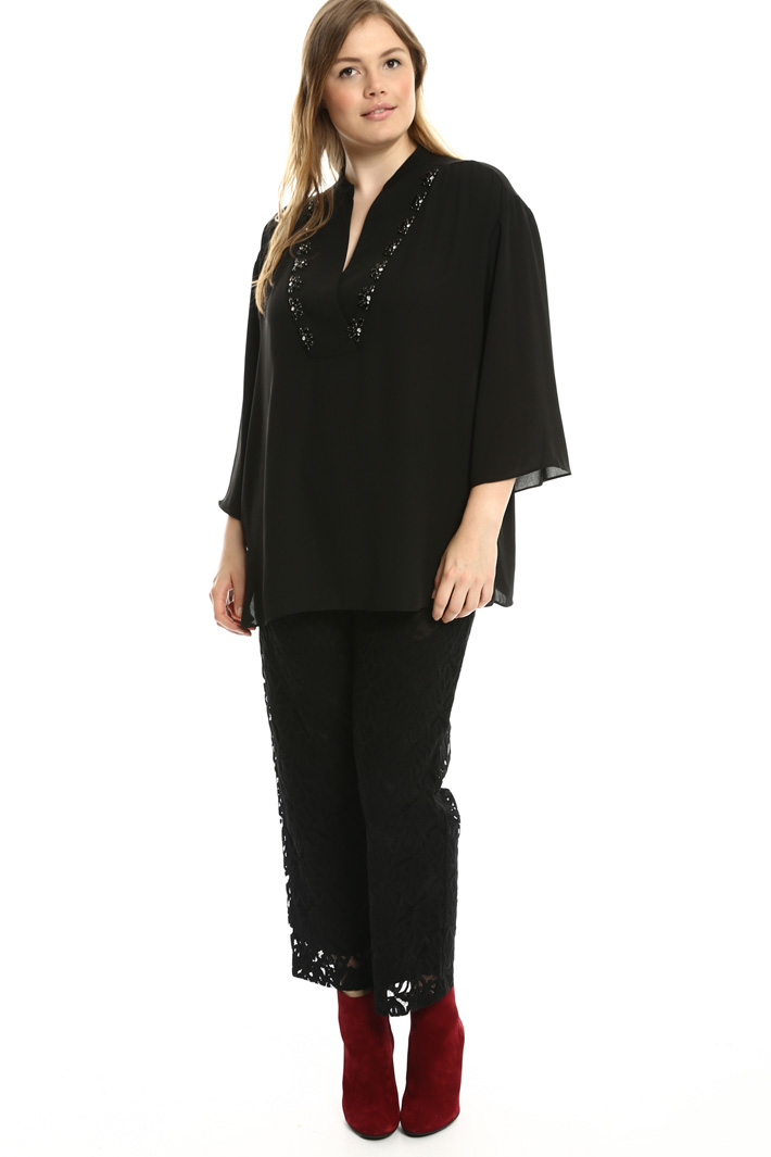 Blusa con ricamo gioiello Fashion Market Blusa con ricamo gioiello Fashion Market